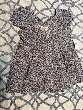 Denim & Supply Ralph Lauren Blue Floral Button-Front Peplum Top